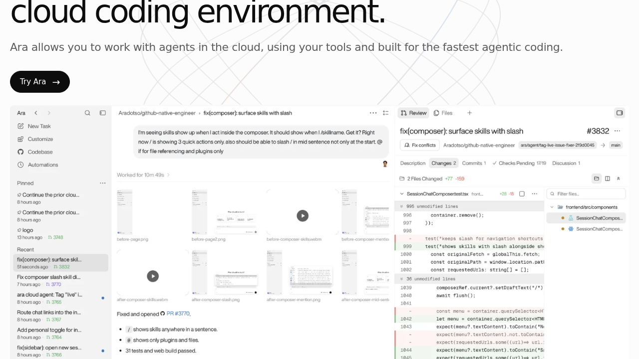 Ara: The Multiplayer Coding Agent screenshot