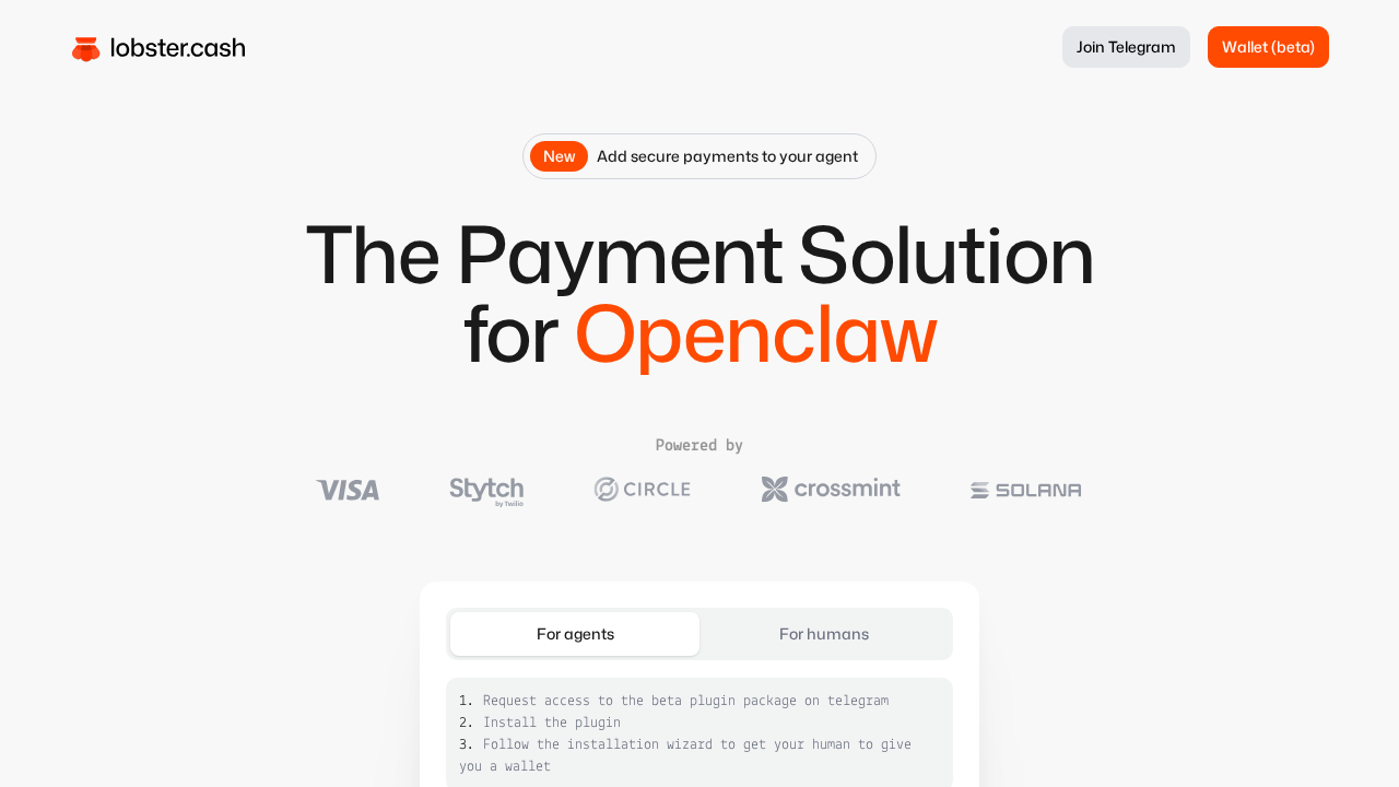 Lobster.cash screenshot