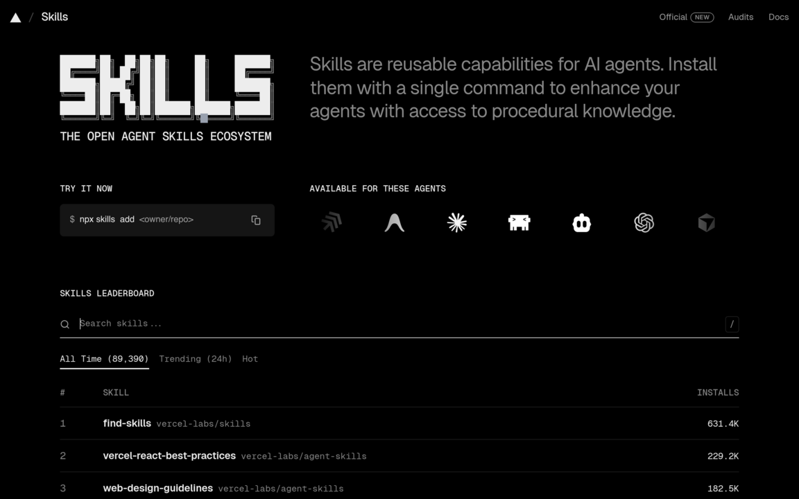 The Agent Skills Directory screenshot