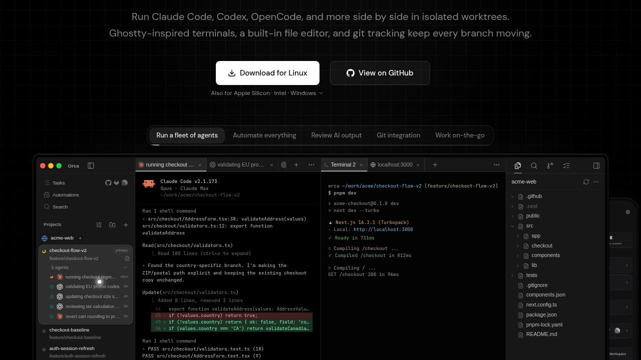 Orca screenshot