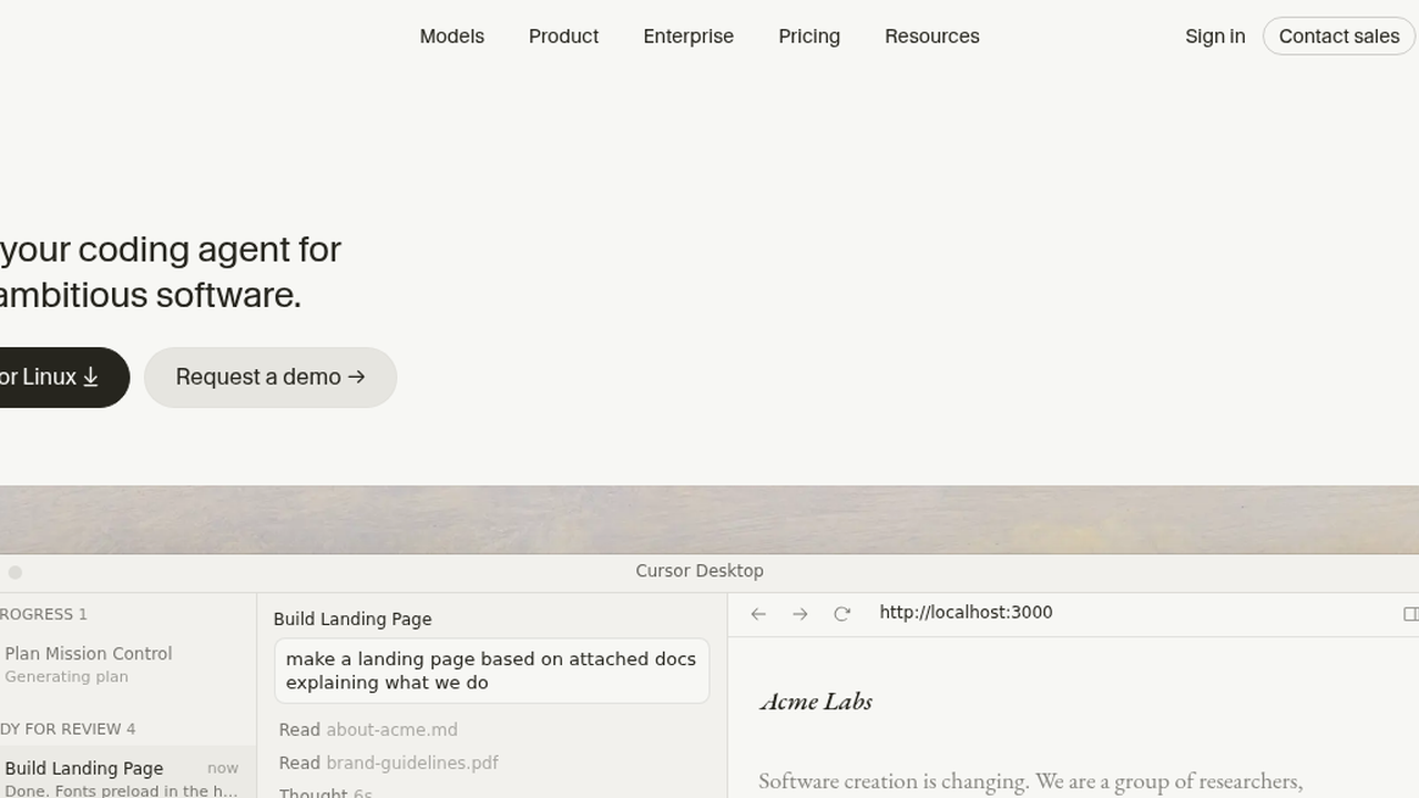 Cursor screenshot