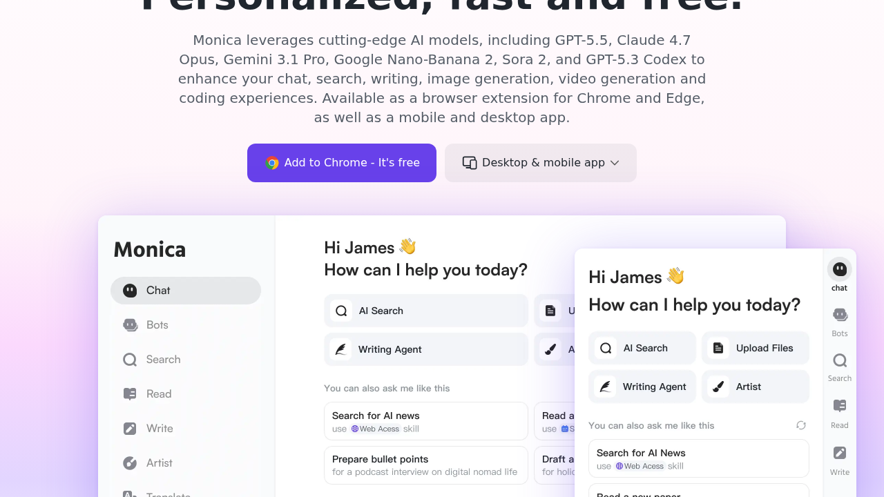 Monica screenshot
